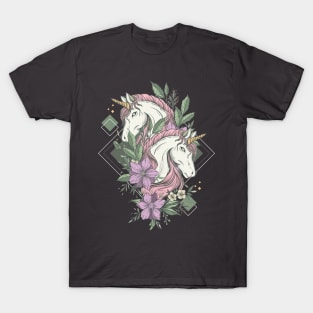 twin unicorn illustration T-Shirt